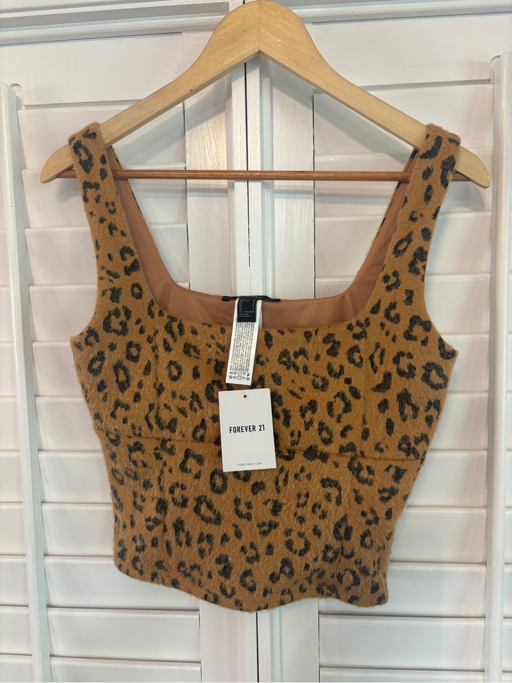 Forever 21 Tan Cheetah Print Tank Top Size Small
